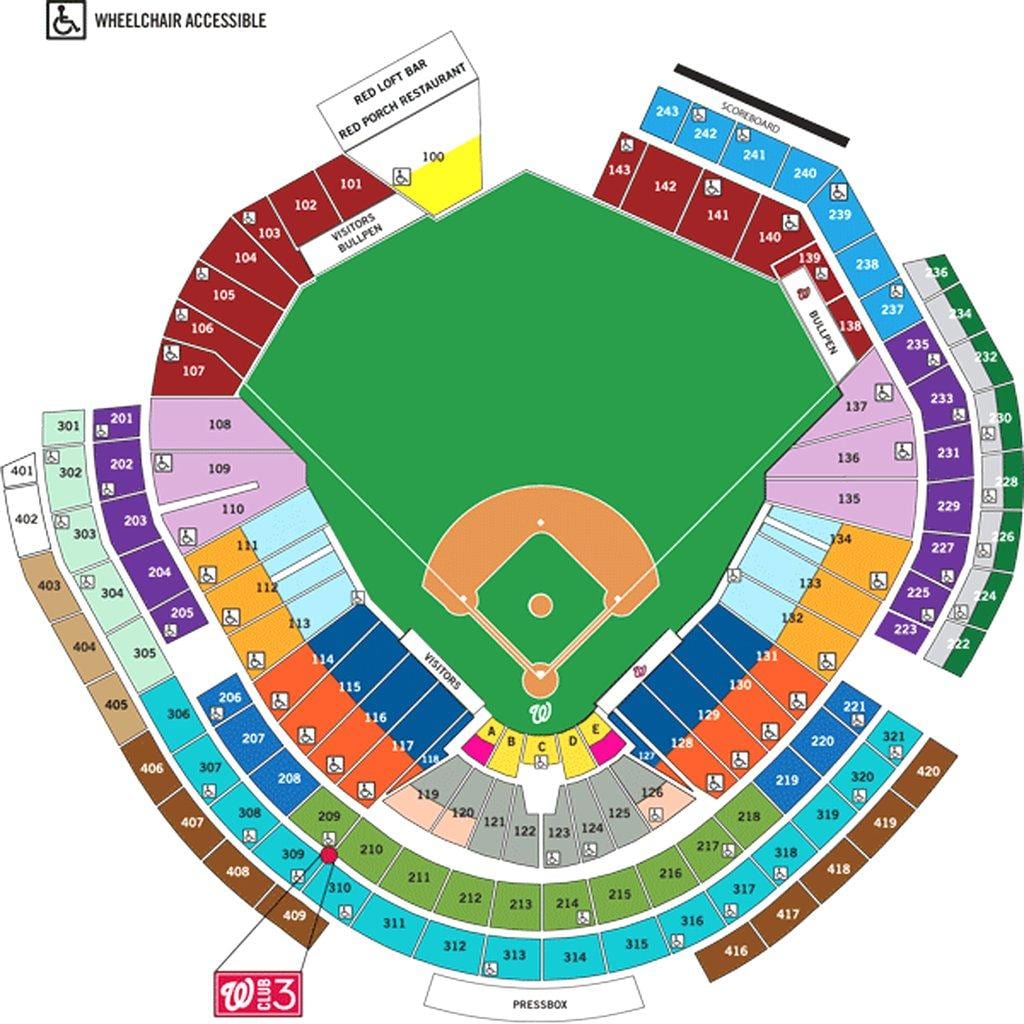 વોશિંગ્ટન નેશનલ્સ ballpark નકશો