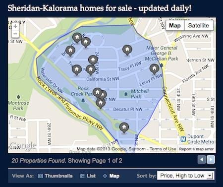 નકશો kalorama પડોશી