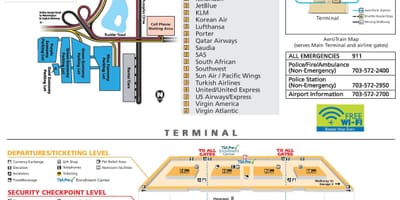 વોશિંગ્ટન dulles નકશો