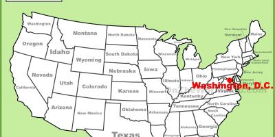 વોશિંગ્ટન ડીસી સ્થિત યુનાઇટેડ સ્ટેટ્સ નકશો